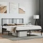 Bed frame with black metal headboard 140x190 cm by vidaXL, Beds and slatted bases - Ref: Foro24-352480, Price: 87,07 €, Disco...