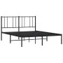 Estructura de cama con cabecero metal negro 140x190 cm de vidaXL, Camas y somieres - Ref: Foro24-352480, Precio: 87,07 €, Des...
