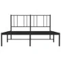 Estructura de cama con cabecero metal negro 140x190 cm de vidaXL, Camas y somieres - Ref: Foro24-352480, Precio: 87,07 €, Des...
