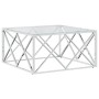 Mesa de centro acero inoxidable y vidrio 80x80x40 cm de vidaXL, Mesas de centro - Ref: Foro24-349969, Precio: 148,33 €, Descu...