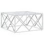 Mesa de centro acero inoxidable y vidrio 80x80x40 cm de vidaXL, Mesas de centro - Ref: Foro24-349969, Precio: 146,20 €, Descu...