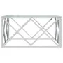 Mesa de centro acero inoxidable y vidrio 80x80x40 cm de vidaXL, Mesas de centro - Ref: Foro24-349969, Precio: 146,20 €, Descu...