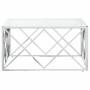 Mesa de centro acero inoxidable y vidrio 80x80x40 cm de vidaXL, Mesas de centro - Ref: Foro24-349969, Precio: 148,33 €, Descu...
