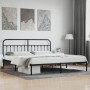 Estructura de cama con cabecero metal negro 200x200 cm de vidaXL, Camas y somieres - Ref: Foro24-352585, Precio: 134,03 €, De...
