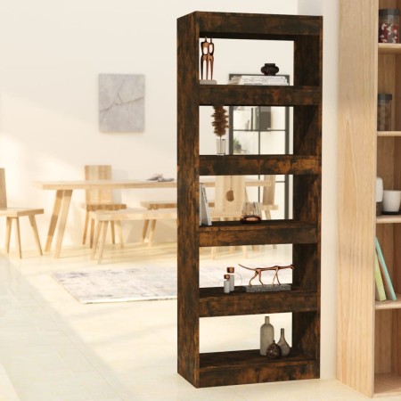 Estantería/divisor madera ingeniería roble ahumado 60x30x166 cm en Librerías y estanterías | Comprar online en Foru.es