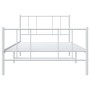 Estructura cama metal con cabecero y pie cama blanca 100x200 cm de vidaXL, Camas y somieres - Ref: Foro24-352542, Precio: 73,...