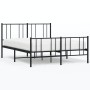 Estructura de cama cabecero y estribo metal negro 150x200 cm de vidaXL, Camas y somieres - Ref: Foro24-352500, Precio: 108,00...