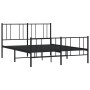 Estructura de cama cabecero y estribo metal negro 150x200 cm de vidaXL, Camas y somieres - Ref: Foro24-352500, Precio: 108,00...