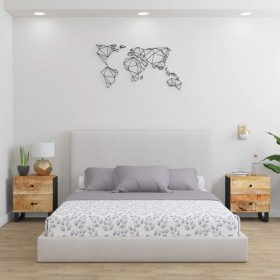 Mesitas de noche 2 uds madera maciza de mango 40x33x46 cm de vidaXL, Mesitas de noche - Ref: Foro24-345215, Precio: 160,42 €,...