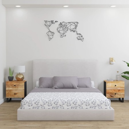 Mesitas de noche 2 uds madera maciza de mango 40x33x46 cm de vidaXL, Mesitas de noche - Ref: Foro24-345215, Precio: 160,42 €,...