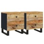 Mesitas de noche 2 uds madera maciza de mango 40x33x46 cm de vidaXL, Mesitas de noche - Ref: Foro24-345215, Precio: 160,42 €,...