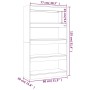 Estantería/divisor madera ingeniería roble ahumado 80x30x135 cm en Librerías y estanterías | Comprar online en Foru.es