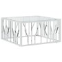 Mesa de centro acero inoxidable y vidrio 80x80x40 cm de vidaXL, Mesas de centro - Ref: Foro24-350057, Precio: 184,53 €, Descu...