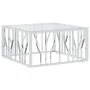 Mesa de centro acero inoxidable y vidrio 80x80x40 cm de vidaXL, Mesas de centro - Ref: Foro24-350057, Precio: 181,63 €, Descu...