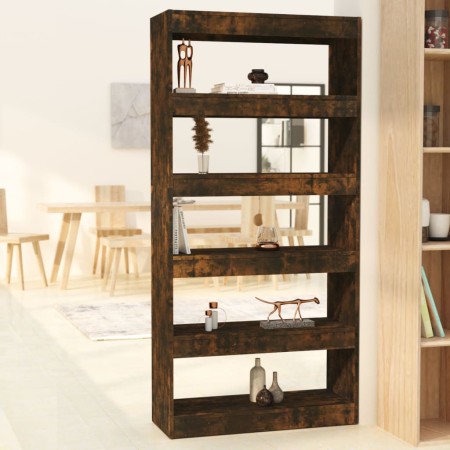 Estantería/divisor madera ingeniería roble ahumado 80x30x166 cm en Librerías y estanterías | Comprar online en Foru.es