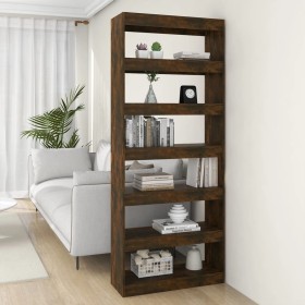 Estantería/divisor madera ingeniería roble ahumado 80x30x198 cm en Librerías y estanterías | Comprar online en Foru.es