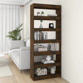 Estantería/divisor madera ingeniería roble ahumado 80x30x198 cm en Librerías y estanterías | Comprar online en Foru.es