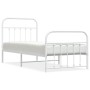 Estructura cama metal con cabecero y pie cama blanca 90x190 cm de vidaXL, Camas y somieres - Ref: Foro24-352637, Precio: 88,9...