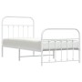 Estructura cama metal con cabecero y pie cama blanca 90x190 cm de vidaXL, Camas y somieres - Ref: Foro24-352637, Precio: 88,9...