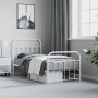 Estructura cama metal con cabecero y pie cama blanca 90x190 cm de vidaXL, Camas y somieres - Ref: Foro24-352637, Precio: 88,9...
