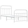 Estructura cama metal con cabecero y pie cama blanca 90x190 cm de vidaXL, Camas y somieres - Ref: Foro24-352637, Precio: 88,9...