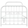 Estructura cama metal con cabecero y pie cama blanca 90x190 cm de vidaXL, Camas y somieres - Ref: Foro24-352637, Precio: 88,9...