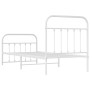 Estructura cama metal con cabecero y pie cama blanca 90x190 cm de vidaXL, Camas y somieres - Ref: Foro24-352637, Precio: 88,9...