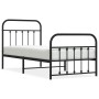 Estructura de cama con cabecero y estribo metal negro 90x190 cm de vidaXL, Camas y somieres - Ref: Foro24-352588, Precio: 89,...