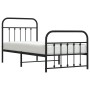 Estructura de cama con cabecero y estribo metal negro 90x190 cm de vidaXL, Camas y somieres - Ref: Foro24-352588, Precio: 89,...