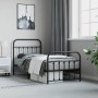 Estructura de cama con cabecero y estribo metal negro 90x190 cm de vidaXL, Camas y somieres - Ref: Foro24-352588, Precio: 89,...