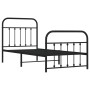 Estructura de cama con cabecero y estribo metal negro 90x190 cm de vidaXL, Camas y somieres - Ref: Foro24-352588, Precio: 89,...