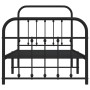 Estructura de cama con cabecero y estribo metal negro 90x190 cm de vidaXL, Camas y somieres - Ref: Foro24-352588, Precio: 89,...