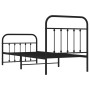 Estructura de cama con cabecero y estribo metal negro 90x190 cm de vidaXL, Camas y somieres - Ref: Foro24-352588, Precio: 89,...