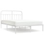 Estructura de cama de metal con cabecero blanca 135x190 cm de vidaXL, Camas y somieres - Ref: Foro24-352626, Precio: 115,57 €...