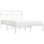 Estructura de cama de metal con cabecero blanca 135x190 cm de vidaXL, Camas y somieres - Ref: Foro24-352626, Precio: 115,57 €...