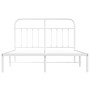 Estructura de cama de metal con cabecero blanca 135x190 cm de vidaXL, Camas y somieres - Ref: Foro24-352626, Precio: 115,57 €...