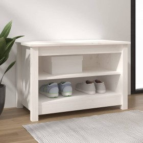 Banco zapatero madera de pino maciza blanco 70x38x45,5 cm en Zapateros y organizadores de calzado | Comprar online en Foru.es