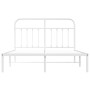 Estructura de cama de metal con cabecero blanca 140x190 cm de vidaXL, Camas y somieres - Ref: Foro24-352627, Precio: 110,68 €...