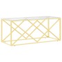 Mesa de centro acero inoxidable y vidrio 110x45x45 cm de vidaXL, Mesas de centro - Ref: Foro24-349962, Precio: 158,50 €, Desc...
