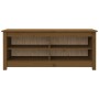 Banco zapatero madera maciza de pino marrón miel 110x38x45,5 cm en Zapateros y organizadores de calzado | Comprar online en Foru