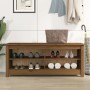 Banco zapatero madera maciza de pino marrón miel 110x38x45,5 cm en Zapateros y organizadores de calzado | Comprar online en Foru