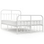 Estructura cama metal con cabecero y estribo blanco 120x200 cm de vidaXL, Camas y somieres - Ref: Foro24-352643, Precio: 126,...