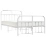 Estructura cama metal con cabecero y estribo blanco 120x200 cm de vidaXL, Camas y somieres - Ref: Foro24-352643, Precio: 126,...