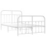 Estructura cama metal con cabecero y estribo blanco 120x200 cm de vidaXL, Camas y somieres - Ref: Foro24-352643, Precio: 126,...