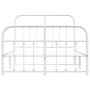 Estructura cama metal con cabecero y estribo blanco 120x200 cm de vidaXL, Camas y somieres - Ref: Foro24-352643, Precio: 126,...