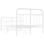 Estructura cama metal con cabecero y estribo blanco 120x200 cm de vidaXL, Camas y somieres - Ref: Foro24-352643, Precio: 126,...
