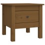 Mesa auxiliar 2 uds madera maciza pino marrón miel 40x40x39 cm en Mesas auxiliares | Comprar online en Foru.es