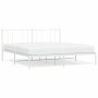 Estructura de cama con cabecero metal blanca 200x200 cm de vidaXL, Camas y somieres - Ref: Foro24-352536, Precio: 97,41 €, De...