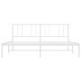 Estructura de cama con cabecero metal blanca 200x200 cm de vidaXL, Camas y somieres - Ref: Foro24-352536, Precio: 97,41 €, De...