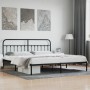 Estructura de cama con cabecero metal negro 193x203 cm de vidaXL, Camas y somieres - Ref: Foro24-352584, Precio: 129,75 €, De...